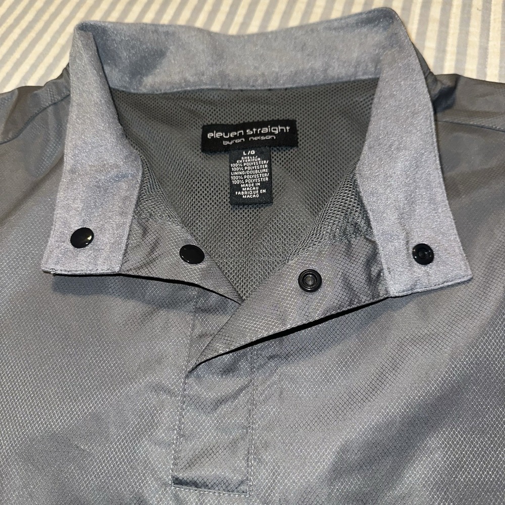 Byron Nelson Eleven Straight Mens Golf Windshirt Gray Short Sleeve Pullover L - Picture 6 of 10